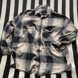 Oversized plaid button down